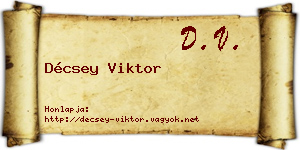 Décsey Viktor névjegykártya