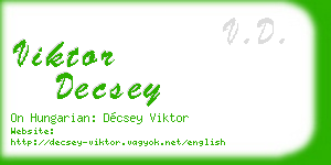 viktor decsey business card